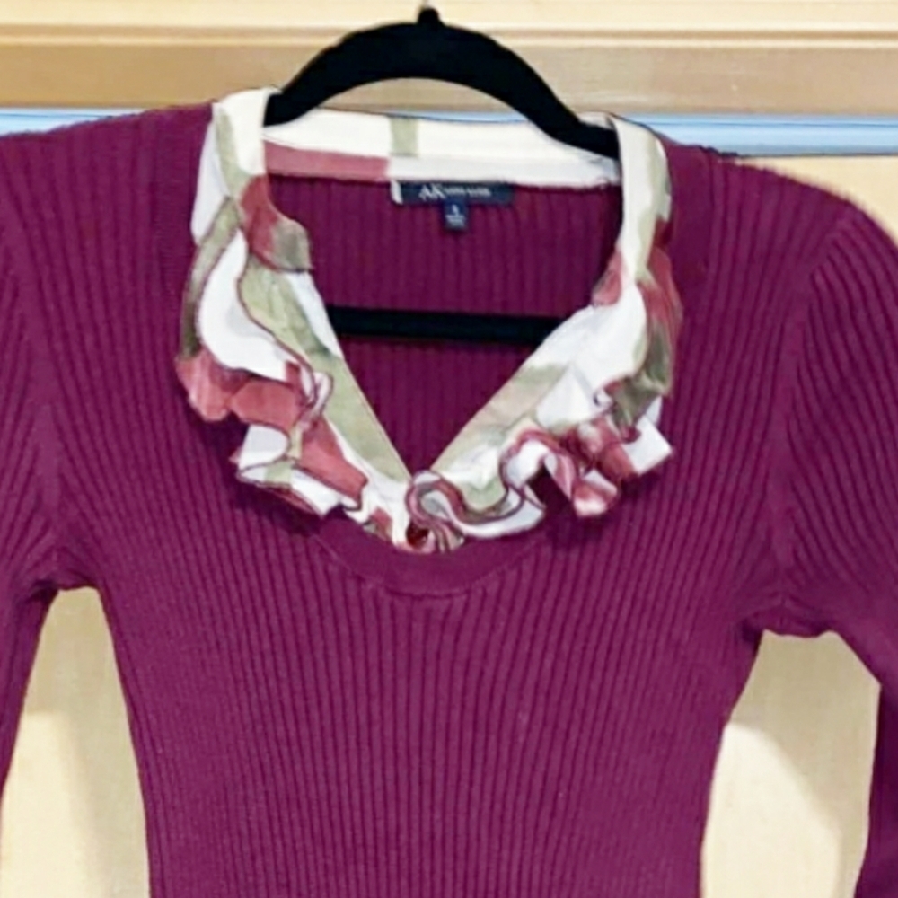 Anne Klein Ruffle Neck Sweater - Picture 2 of 9